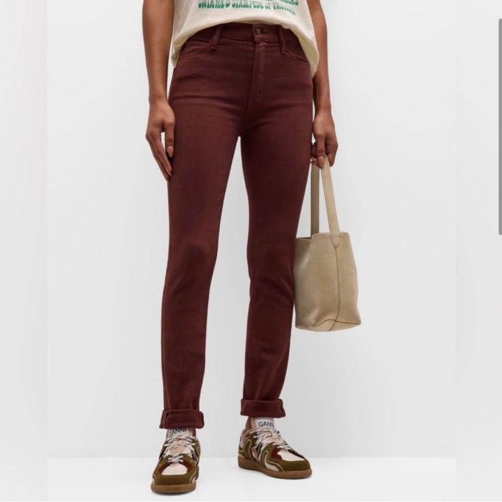 Mother NWT The Mid Rise Dazzler Skimp In Second Chance/Brown Sz.27 Preppy Fall
